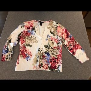 White House Black Market Floral Sweater